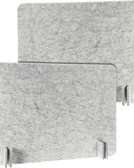 Fabbay 2 Pcs Acoustic Freestanding Desk Divider Desk Partition 16 x 24 Inch Table Freestanding Up Privacy Panel Visual Distraction and Noise Reducing for Office Furniture Classroom (Silver Gray)