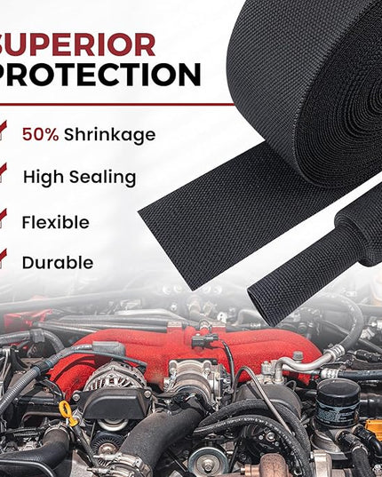 Heat Shrinkable Braided Sleeving 2:1 Ratio- Abrasion Protection Flexibility Wiring Harness Cable Sheath (3/4" ID, 30ft)