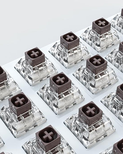 Kailh Box Brown Switches for Mechanical Keyboard,3-Pin 45gf Tactile/Factory Lubed/Dust&Waterproof Switches(Kailh Box Brown,108Pcs)