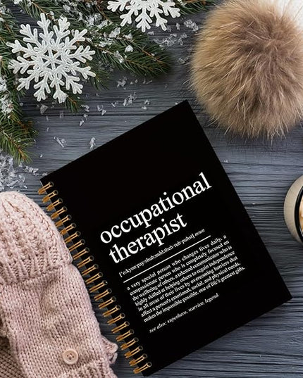 QUICQOD Occupational Therapist Gifts Notebook，Appreciation Graduation Gifts for Occupational Therapist Friend,Black Hardcover Spiral Notebook 5.5x8.3