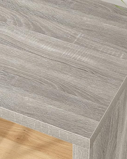 HSH 360° Rotating L Shaped Computer Desk with 3 Drawers and 2 Shelves, Home Office Swivel Desk for Work Writing Study Gaming, Reversible Wood Corner Desk with Storage Cabinet, Light Grey Oak, 55 Inch