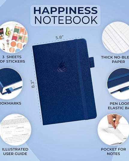 Clever Fox Happiness Notebook – Daily Positivity Journal for Women with Prompts & Positive Quotes – Affirmation & Self Esteem Gifts (Mystic Blue)