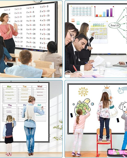 H-Qprobd 60"x48" White Board for Wall Large Magnetic Dry Erase Board with Black Aluminum Frame, Presentation Whiteboard Suitable for Home, Office, Classroom & Kitchen