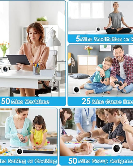 99-Minute Visual Timer with Pomodoro Timer Productivity Focus Timer Countdown Stopwatch Desk ADHD for Study, Work, Student, Procrastination, Loud Alarm/Mute/Vibration, 2 Brightness Levels