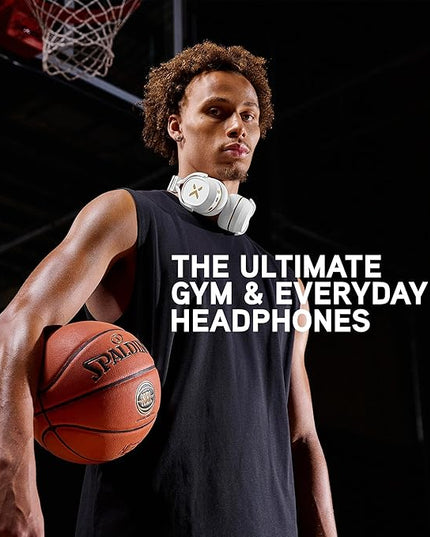 BlueAnt Pump X Wireless Over-Ear Headphones, Bluetooth, Powerful Bass, Active Noise Cancelling & Transparency Mode, Interchangeable Ear Cups, All-Day Comfort for Gym and Training, Black/Gold