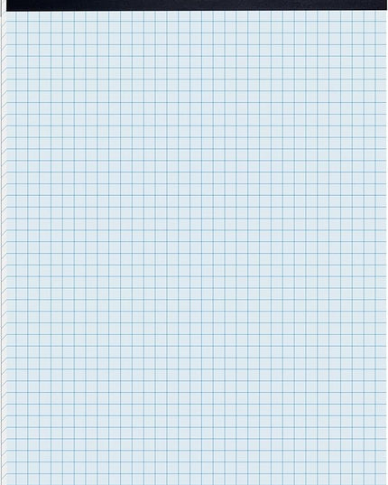 Alitte Graph Paper Pad, Pack of 1, White Letter Size - 4x4 Quad Grid Paper, Easy-Tear Perforations, 8.5 x 11 Cardboard Backing - Graph Notepads for School, Office -50 Sheets per Pad