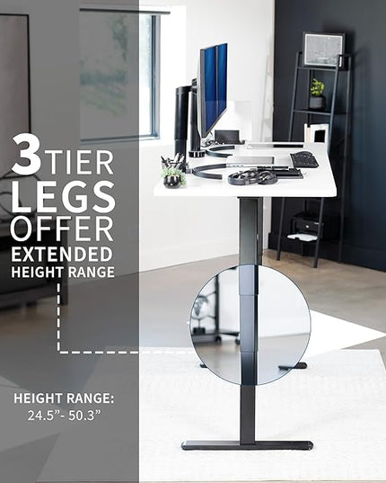 VIVO Electric 83 x 30 in Dual Motor Sit Stand Desk, Memory Height Adjustment, 2B Series, Black Top White Frame, DESK-KIT-2W8B