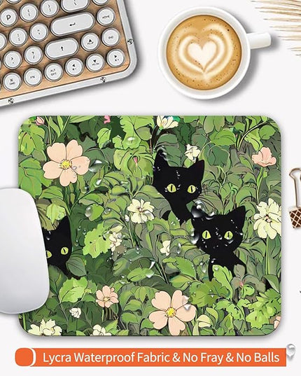 Square Mouse Pad Cute Cats,Personalized Premium-Textured Custom Mouse Mat Design,Washable Mousepad Lycra Cloth,Non-Slip Rubber Base Computer Mouse Pads for Wireless Mouse