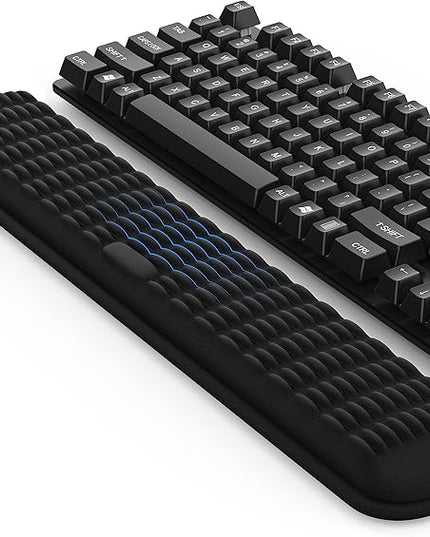 MEKASS Keyboard Wrist Rest, Soft Memory Foam Wrist Support for Keyboard, Keyboard Hand Rest Pad for Wrist Pain Relief, Keyboard Wrist Guard for Long Hours of Work, Gaming, Studying（Classic Black）