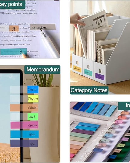 Golcellia Sticky Tabs, 70 Colors, 1400 Pieces, Repositionable Labels, Index Tabs