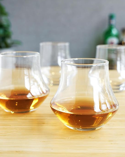 True Whiskey Glasses for Men and Women, Top-notch Bourbon Scotch Whiskey Cups Set, Bar Glassware Drinking Glasses Set of 4, 12 oz