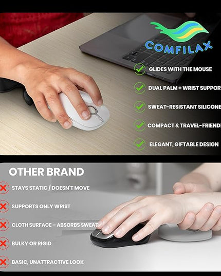 Ergonomic Wrist Rest for Mouse - Desk Mouse Pad Wrist Support, Smooth-Glide, Comfortable Curved Design for Gaming, Office, or Home Use - Black