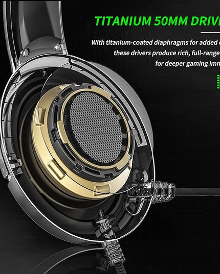 BINNUNE Gaming Headset with Mic for PS4 PS5 Xbox Series X|S Xbox 1 PC NS, Wired Gaming Headphones with Microphone for PS 4|5 Xbox1
