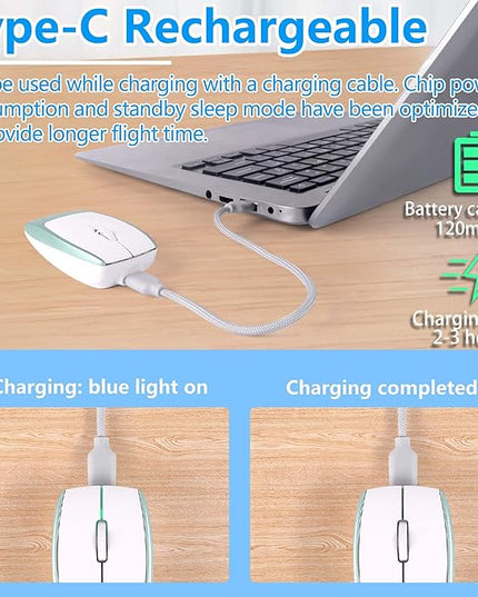 Wireless Mini Bluetooth Mouse with Card Reader (Up to 2TB) Portable Compact Silent Rechargeable Small Finger Optical Travel Mouse for PC/Laptop/Tablet/Smartphone, Students Kids Girl Boy Gift (Green