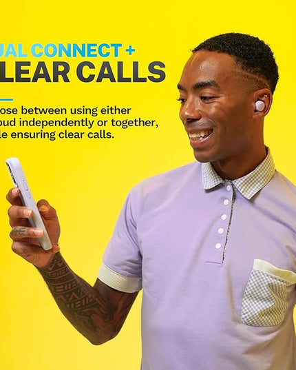 JLab Go Air Pop+ True Wireless Earbuds, in Ear Headphones, Bluetooth Earphones, 35H Playtime Ear Buds, Bluetooth Earbuds with Microphone, USB-C Charging Case, Dual Connect, EQ3 Sound, Lilac