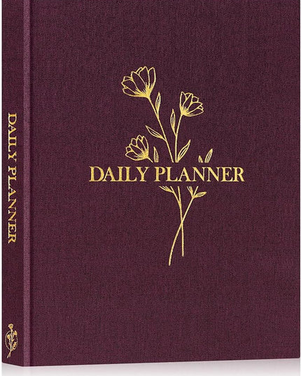 Lanpn Undated Daily Planner Hourly Schedule Notebook, 196 Pages 2 Page per Day To Do List Notebook Notepad Appointment Work Planner, Hardcover Daily Journal Organizer Book For Women 7.7" x 9.3" Purple