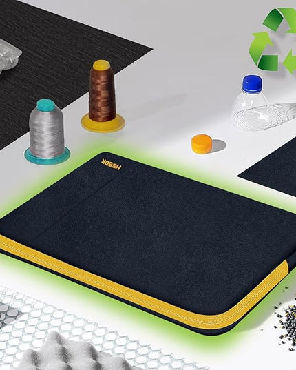 Slim Laptop Case 13.3 14 inch Sleeve, Rainproof & Shockproof Carrying Case for Notebooks Compatible with MacBook Pro 14" and All Models 13.3" MacBook Air/Pro, Most Popular 13"-14" PC,Black-Yellow
