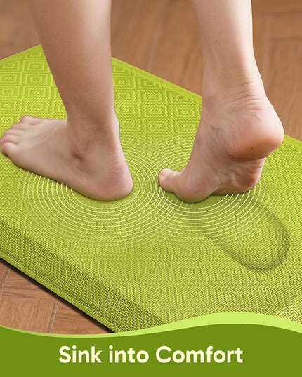 Ophanie Kitchen mats for Floor, 3/4 inch Thick, Kitchen Rugs, 20''x48'' Anti Fatigue Standing Cushioned Mat, Waterproof,Comfort Ergonomic mat for Office, Home, Sink, Green Non-Slip Bottom