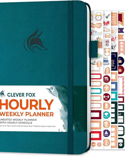 Clever Fox Planner Schedule – Undated Weekly & Monthly Life Planner with Time Slots, Appointment Book & Daily Organizer, A5 (Dark Teal)