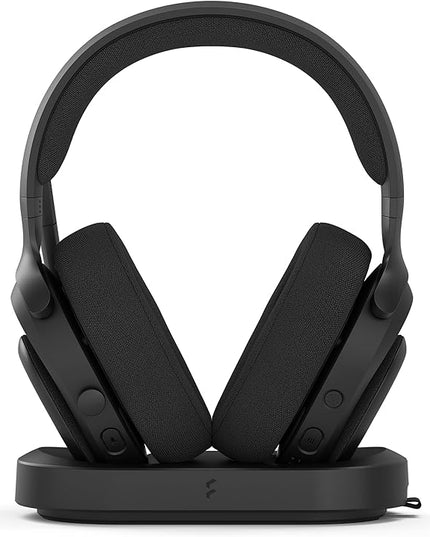 Fractal Design Scape Dark - Wireless PC Gaming Headset - Detachable Flip-to-Mute Microphone with Noise Cancellation - Battery Life Up to 40 Hours - Configurable Ambient Lighting - Black