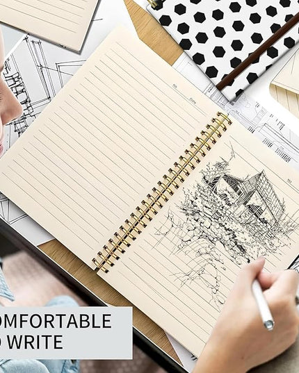 Spiral Journal Notebook, A5 Cute Notebooks for Women Men, College Ruled Hardcover Notebook for Work & Note Taking, 60 Pages Double-Wire Journals for Writing (abstract diamond)