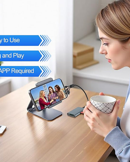 4-in-1 Metal Memory Stick Pro Duo Adapter, Triple Interface Lightning/USB-C/USB-A Card Reader for SD/Micro SD/MS/xD-Picture Card, High-Speed 480Mbps Photo Video File Transfer for iPhone iPad PC
