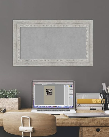 Amanti Art White Framed Magnetic Board 16x28 Small Vision Board for use with Magnets, 100% Metal Sheet to Display Items as Office Decor or for Home Organization in mudroom, Kitchen or Kids Room