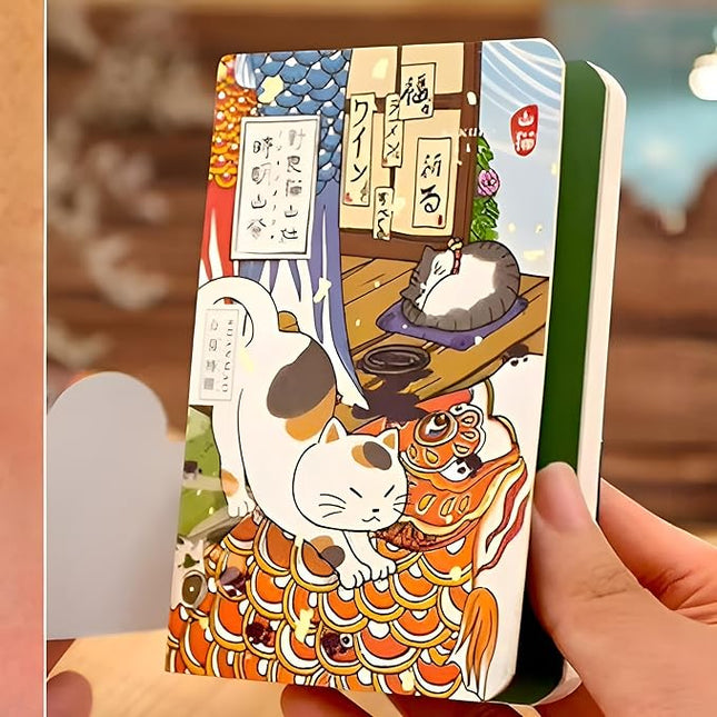 KetA Japanese Notebook – 4.7x 3 inch, (12×8 cm) 180 Sheets Mini Stationery, Cute journal for teens & women, B