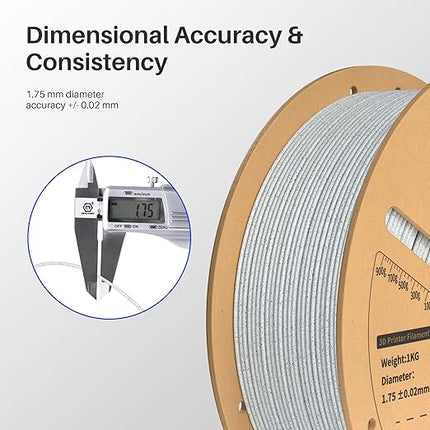 ELEGOO PLA Filament 1.75mm Marble Brick Red 1KG, Rock Stone 3D Printer Filament Dimensional Accuracy +/- 0.02mm, 1kg Spool(2.2lbs) Fits for Most FDM 3D Printers