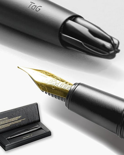 TAG Submarine Luxury Fountain Pen – TurbineDriven Refill, Gold-Plated Fine Nib, Elegant Writing Gift for Men & Women, Designed by Award-Winning Team