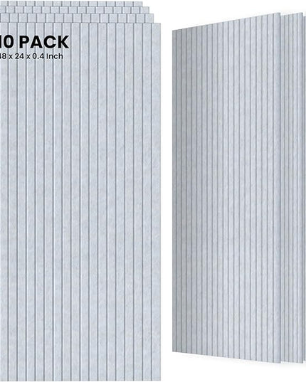 10 Pack Sound Proof Panels for Walls,48 x 24x 0.4 Inch Sound Deadening Panels,Large Acoustic Panels for Media Room, Office and Studio,Light Camel