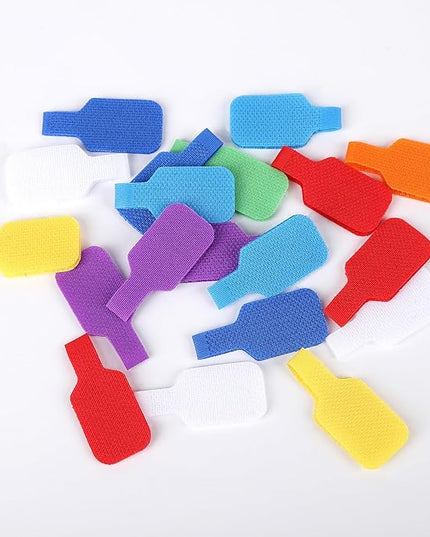 32 Pcs Cable Labels, Write On Cord Labels Tags for Electronics, Wire Markers Electrical, Reusable Large Size Plastic Label for Charging Cords Management and Identification