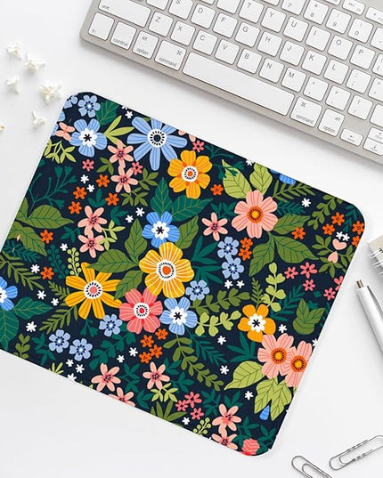 Flower Square Mouse Pad,Non-Slip Rubber Base Mouse Pad,Home Office Decoration Desktop Accessory,Laptop Mouse Pad for Office Laptops,9.4x7.8x0.12in 2