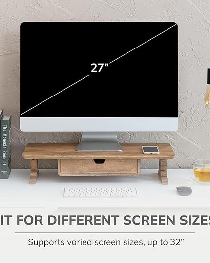 Anji Mountain Monitor Stand - Desktop Organizer & Laptop Riser, Ergonomic Monitor Riser, Space-Saving Monitor Stand for Desk, Durable Construction, Easy Assembly, Ideal for Home & Office