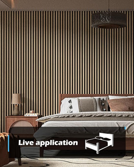 Art3d 2-Pack 48" x 24" Acoustic Wood Panels for Wall, Soundproof Wood Slat Panel for Wall and Ceiling, 3D Fluted Sound Absorbing Paneling for Interior Wall Decor, Living Room, Bedroom - Peach
