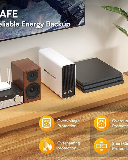 GOLDENMATE 1000VA/800W Lithium UPS Battery Backup and Surge Protector, Backup Battery Power Supply with LiFePO4 Batteries(230.4 Wh), Sinewave UPS System, 10 Years Lifespan, 8 Outlets, LCD Display
