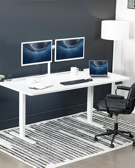 VIVO Electric 71 x 36 in Dual Motor Sit Stand Desk, Memory Height Adjustment, 2B Series, White Top White Frame, DESK-KIT-2W7W-36