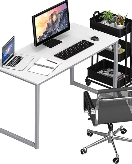 SHW Mission 40-Inch Home Office Computer Desk, White