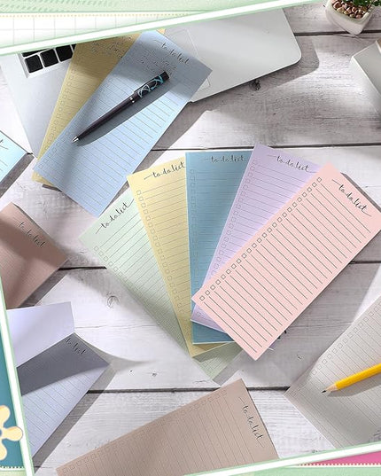 Censen 10 Pack 500 Sheets To Do List Notes Daily Checklist Notepads with 50 Sheets Each Undated Color Memo Pad Block Shopping List Pad Weekly Plan Notepad Organizer Planners(Morandi Color,Lined)