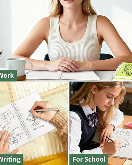 2Pcs Spiral Dotted Notebook,Inspirational Gifts A5 Dot Grid Spiral Notebook for Work & Sketching,Perfect for Office School Home Supplies,160 Pages (2, Dot Grid Light green)