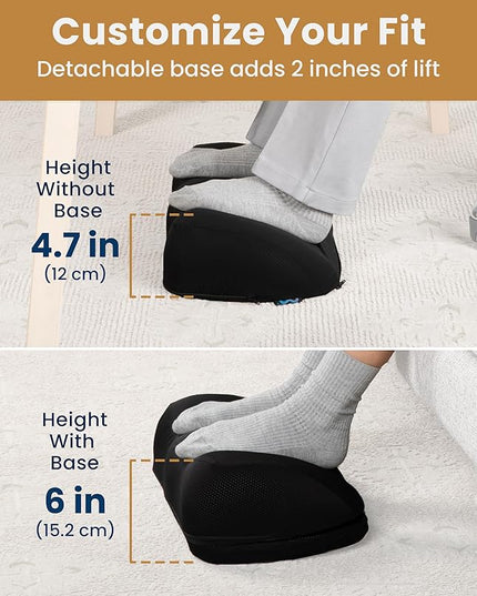 Everlasting Comfort Adjustable Cloud Foot Rest for Under Desk at Work with Pressure Point Nodes - Comfortable Memory Foam Office Foot Stool & Under Desk Pillow for Gaming & Home Accessories