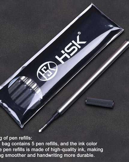 HSK Ballpoint Pens Luxury gift Pen Black Refill Line width 0.5mm,Best Ball Pen Gift Set for Men & Women Professional Executive,Office,Nice Pens Classy Gift Box (Gold)