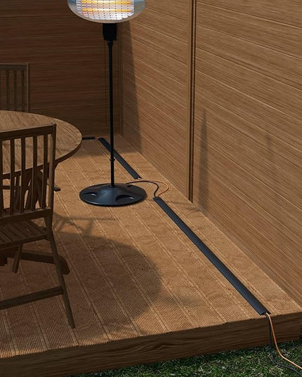 D-Line 30ft Floor Cord Cover, Floor Cable Protector, Extension Cord Cover, Protect Wires & Prevent Cable Trips, Cable Management Solution - Cord Cavity = 0.63" (W) x 0.31" (H) - Black