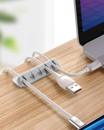 Syncwire Cable Clips, 5 Pack Gray Cord Organizer Cable Management Self Adhesive Cable Holder for Organizing Cable Cords, Ideal for Home, Office, Cubicle, Car, Nightstand, Desk Accessories
