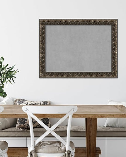 Amanti Art Black Framed Magnetic Board 25x33 Medium Vision Board for use with Magnets, 100% Metal Sheet to Display Items as Office Decor or for Home Organization in mudroom, Kitchen or Kids Room