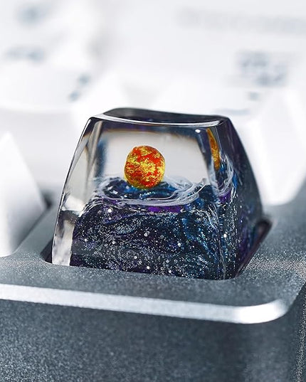 Sun Solar System Planet Celestial Artisan Keycap R1 SA Profile Custom Galaxy Universe Keycaps 1U ESC Handmade Gaming Resin Key Cap Cherry MX Switch Compatible Mechanical Keyboard Space Lover Gift