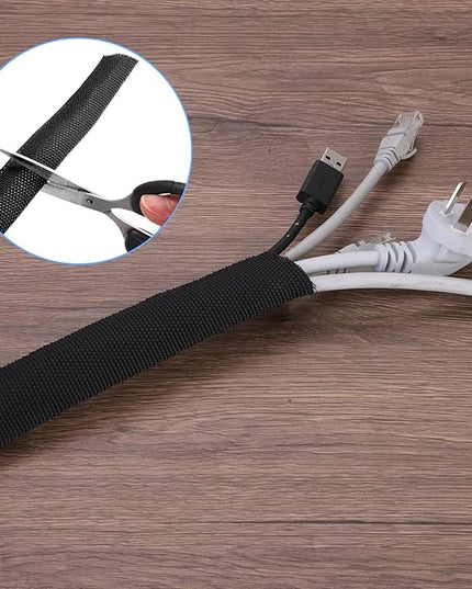 MECCANIXITY Braided Cable Sleeves Heat Shrinkable Fabric Sleeving, 5/8" 3ft Black 2:1 Ratio Heat Shrinkable Cord Protector for Harness Cable, Network Cable Protection, Cable Management