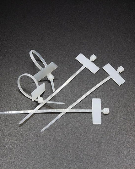 REXUS Plastic Cable Tie With Inner Label 100 Pcs Write on Tags Wire Zip Ties Cable Mark Tags 3 x 100mm Nylon Power Marking Label Binding Strap(CT_PL_LI100)