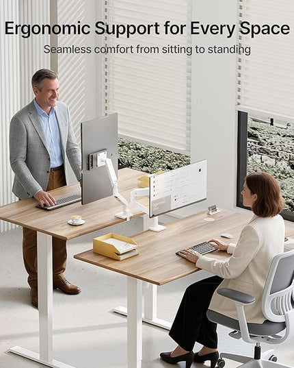 monTEK Single Monitor Arm for Max 45 Inch Ultrawide Screens Adjustable Monitor Desk Mount Holds 35 Lbs Cable Management with C Clamp/Grommet Desk Mount, VESA 75/100mm, MA1007WH