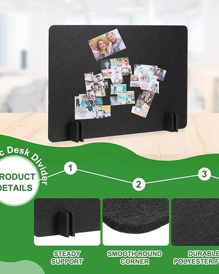 PATIKIL Desk Dividers 24" x 16", 1 Pack Desk Privacy Panel Freestanding Noise Reducing Partition Acoustic Panel with 4Pcs Support Feet for Testing Office Home Library, Black Style B